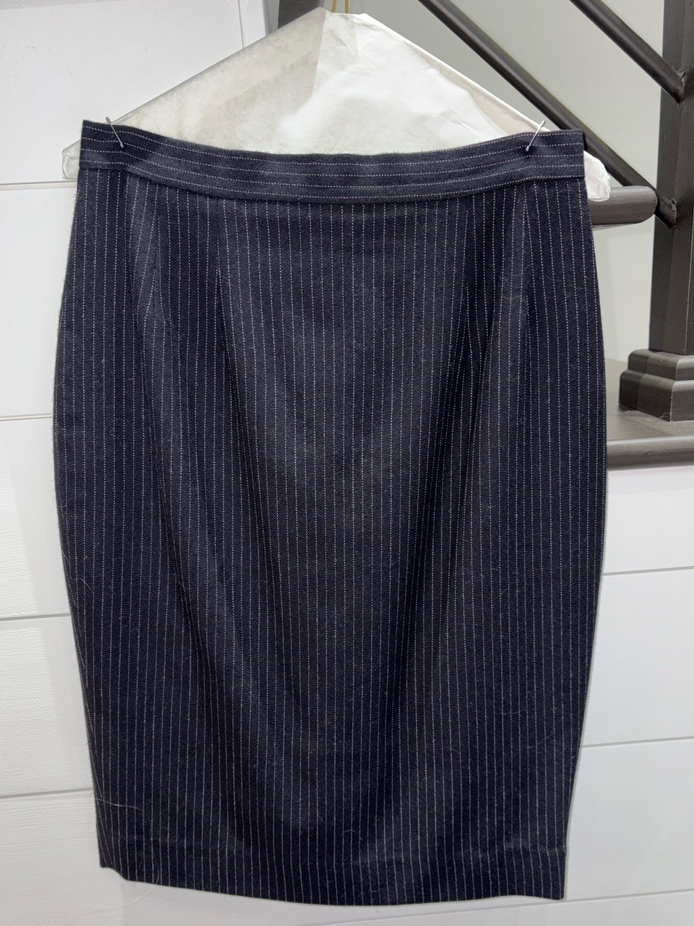 Navy Striped Skirt Size 12 Wear In Good Health